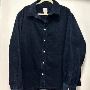 H&M Mens Navy Corduroy Shirt Jacket Size XXL